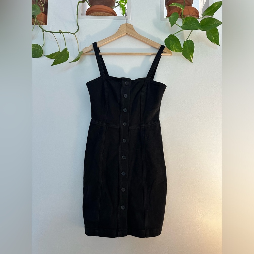 Wilfred Black Denim Mini Dress